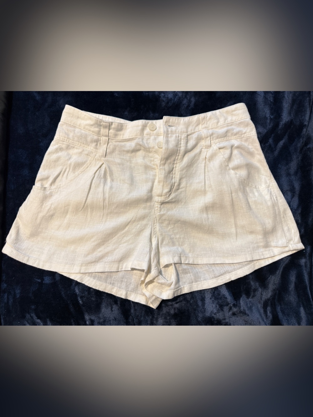 NWT Free People linen blend white shorts